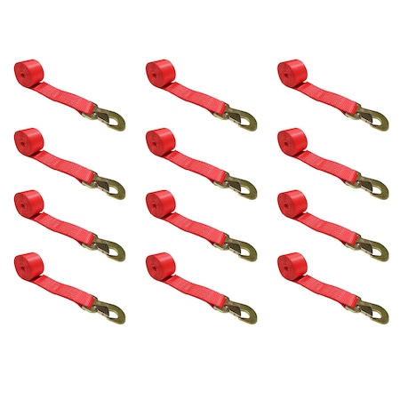 Tie 4 Safe 2" x 10' Wheel Lasso Lift Strap w/ Flat Snap Hook Tow Dolly , 12PK TWS21-2510-M3-R-C-12